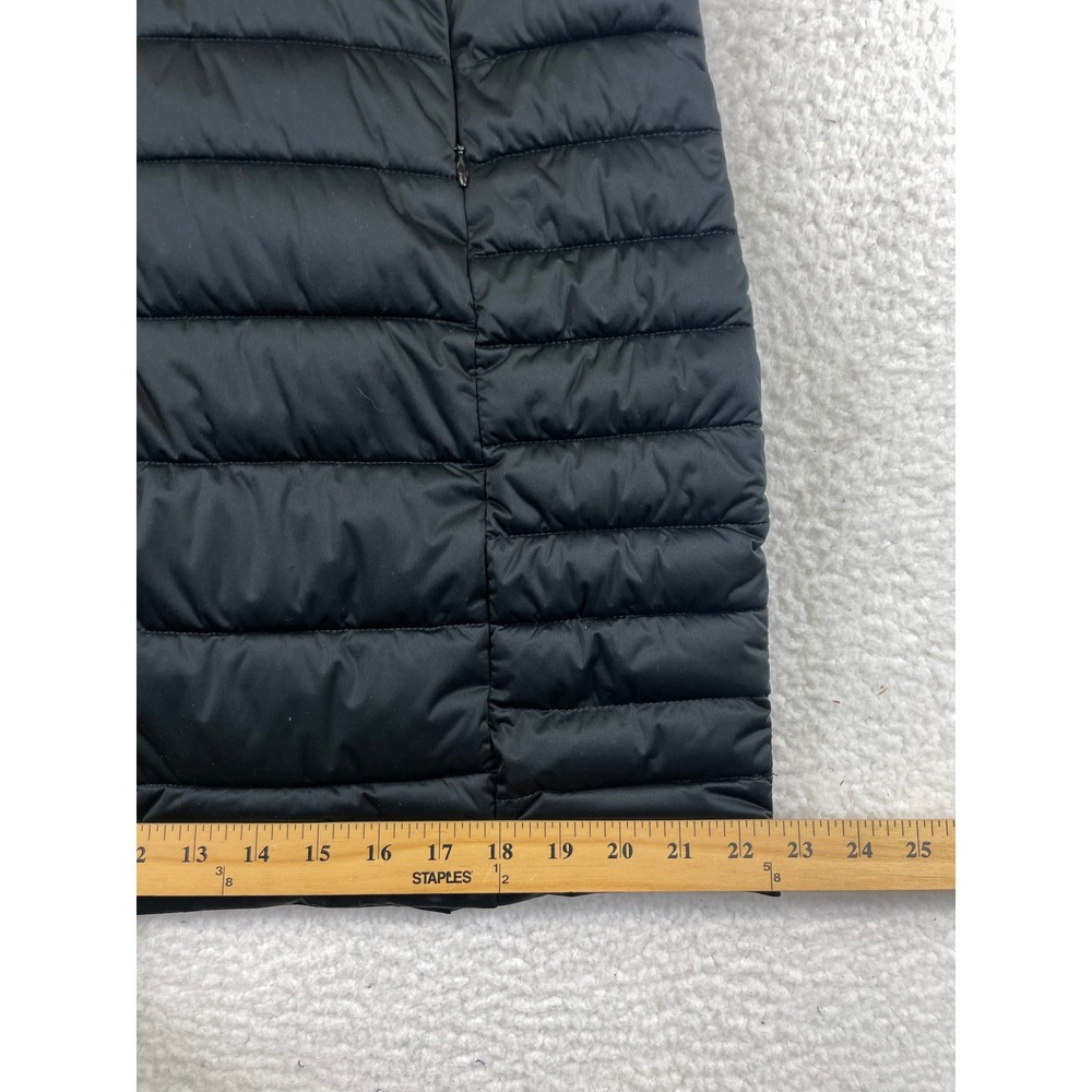 Save The Duck Women's 2 M Black Stretch Puffer Coat Long Hooded Parka Winter - Picture 9 of 16